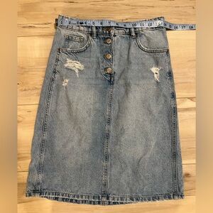 Rustic Zara light denim skirt
